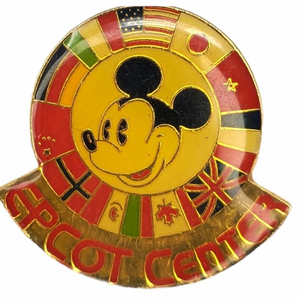 Disney Parks Mickey Epcot Center Vintage Flag Pin